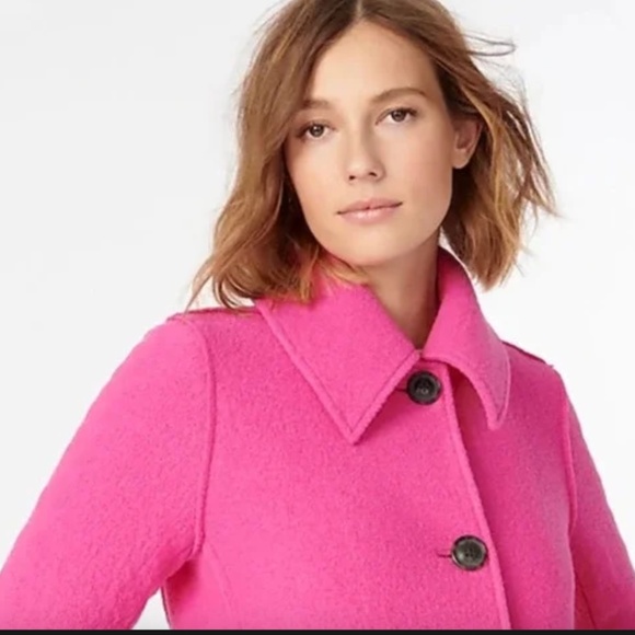J Crew Lady Coat in Dark Pink Italian Boiled Wool - Picture 7 of 7